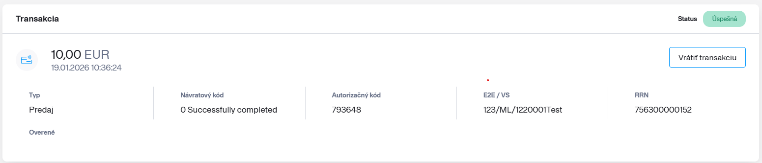 transaction overview reversal