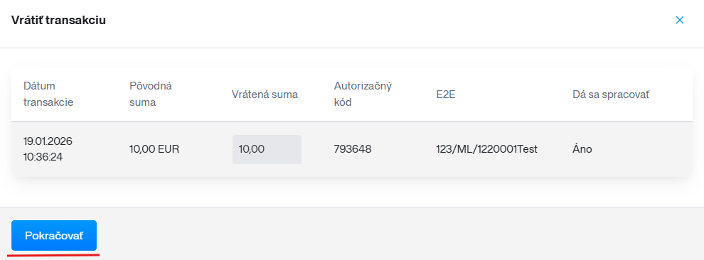 transaction overview mass reversal