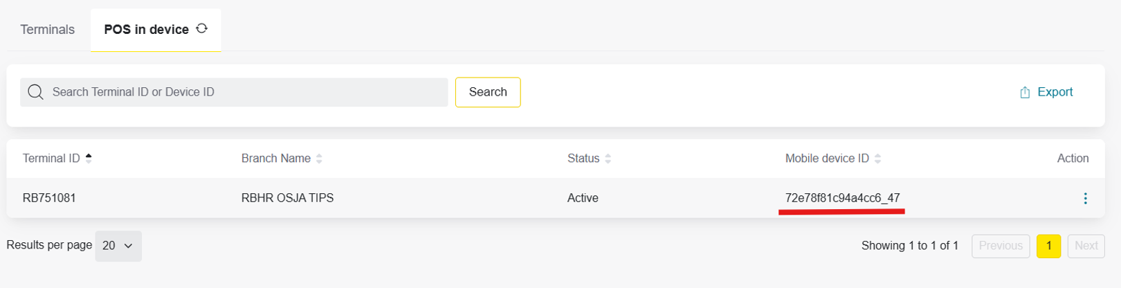 pos in device