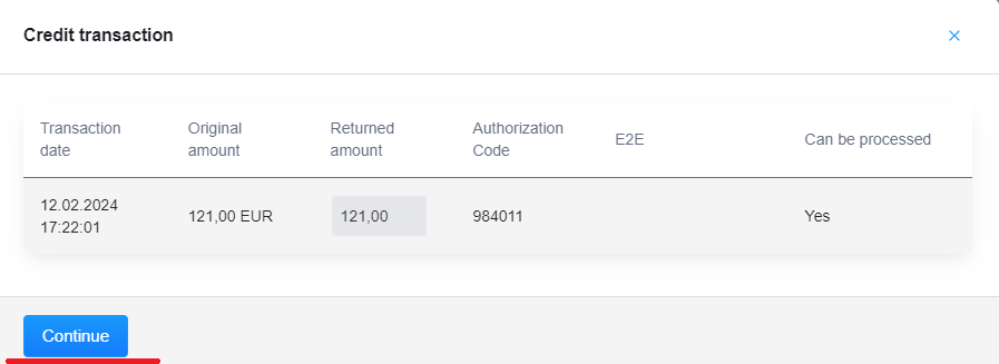 transaction overview reversal